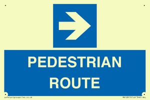 PEDESTRIAN ROUTE - right arrow
